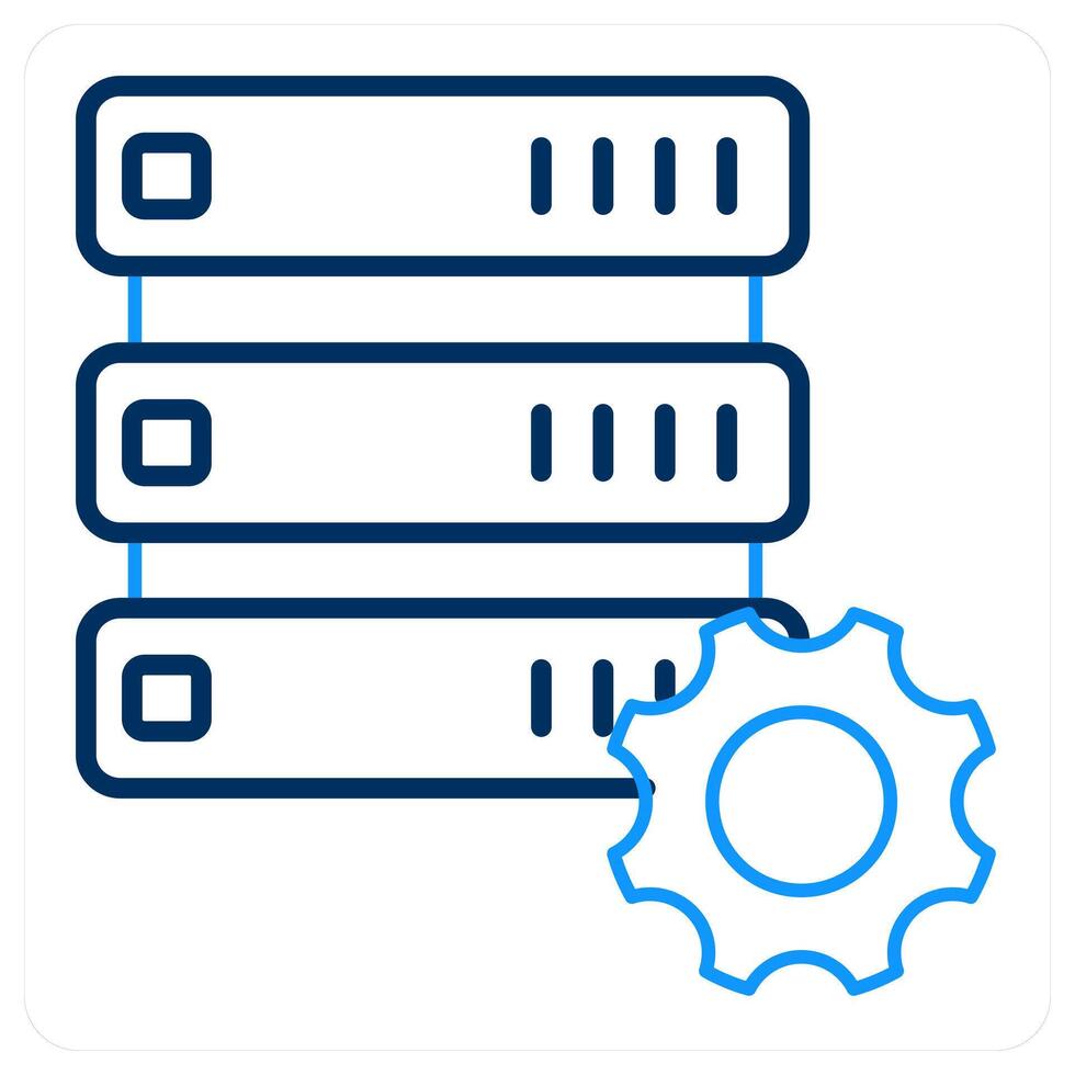 Server Setting and server icon concept vector