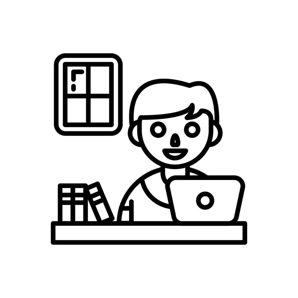 Telecomputing Outline Icon, illustration vector