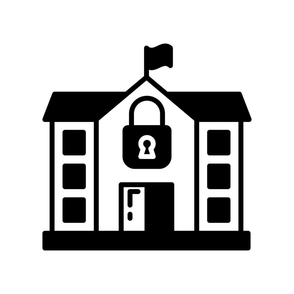School Closures Glyph Icon, illustration vector