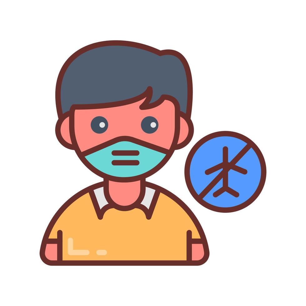 Travel Restrictions Filled Icons , illustration vector