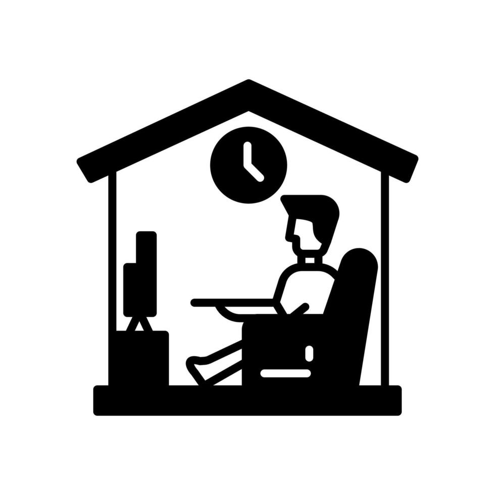 Stay At Home Glyph Icon, illustration vector