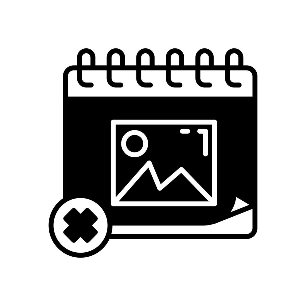 Event Cancellation Glyph Icon, illustration vector