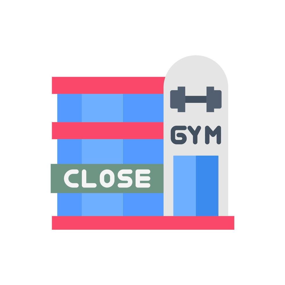 Gym Closed Flat Icons, illustration vector
