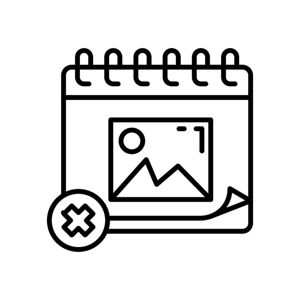 Event Cancellation Outline Icon, illustration vector