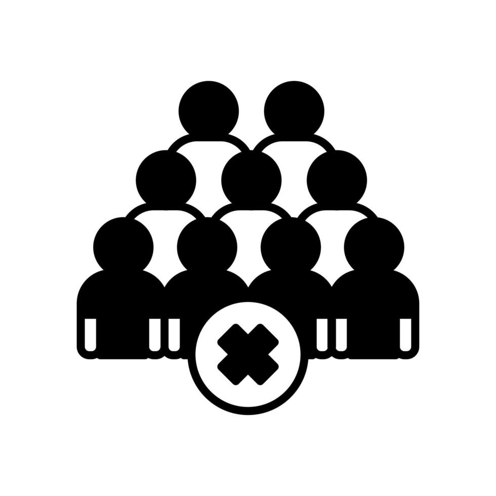 No Crowd Glyph Icon, illustration vector