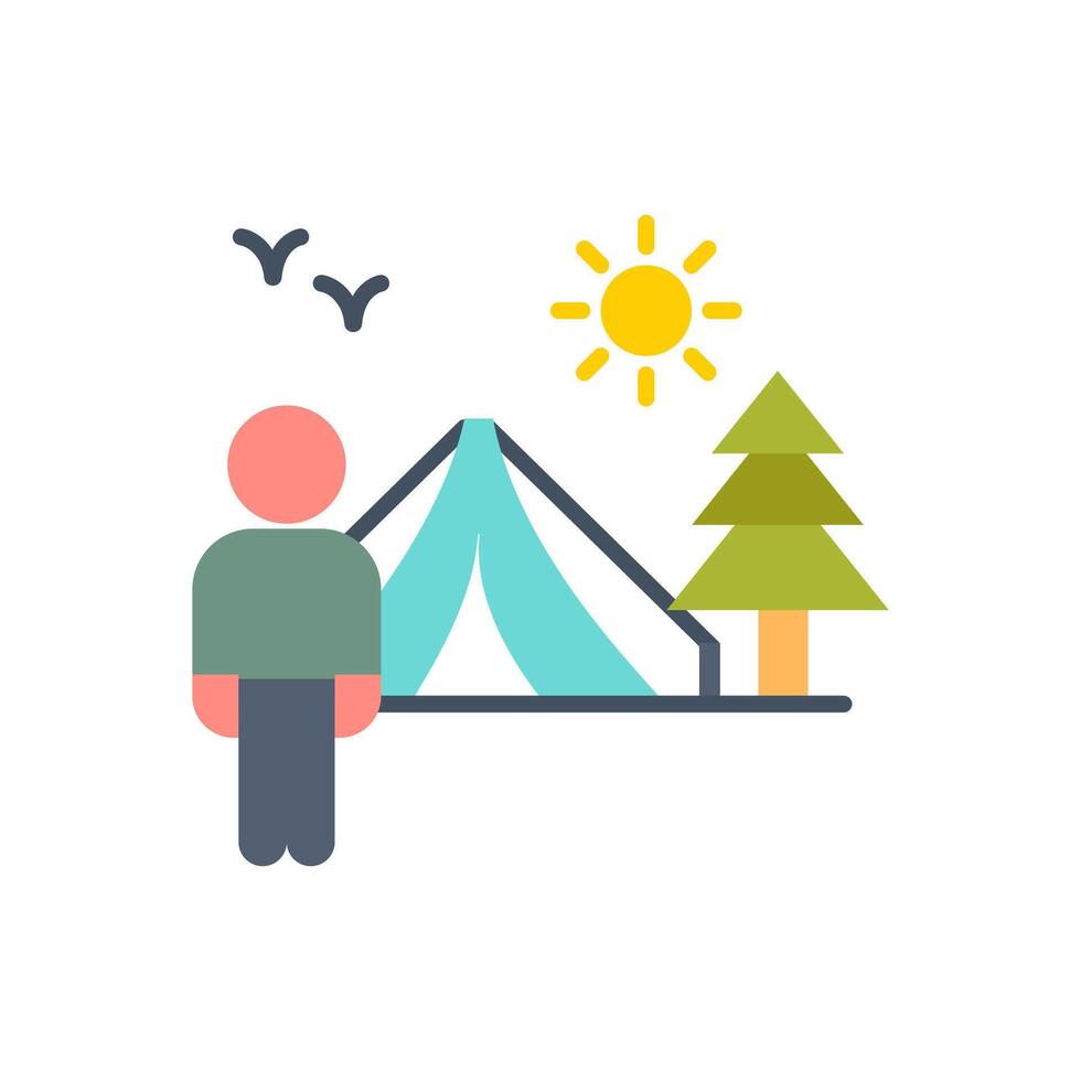 Outdoor Activity Flat Icons, illustration vector