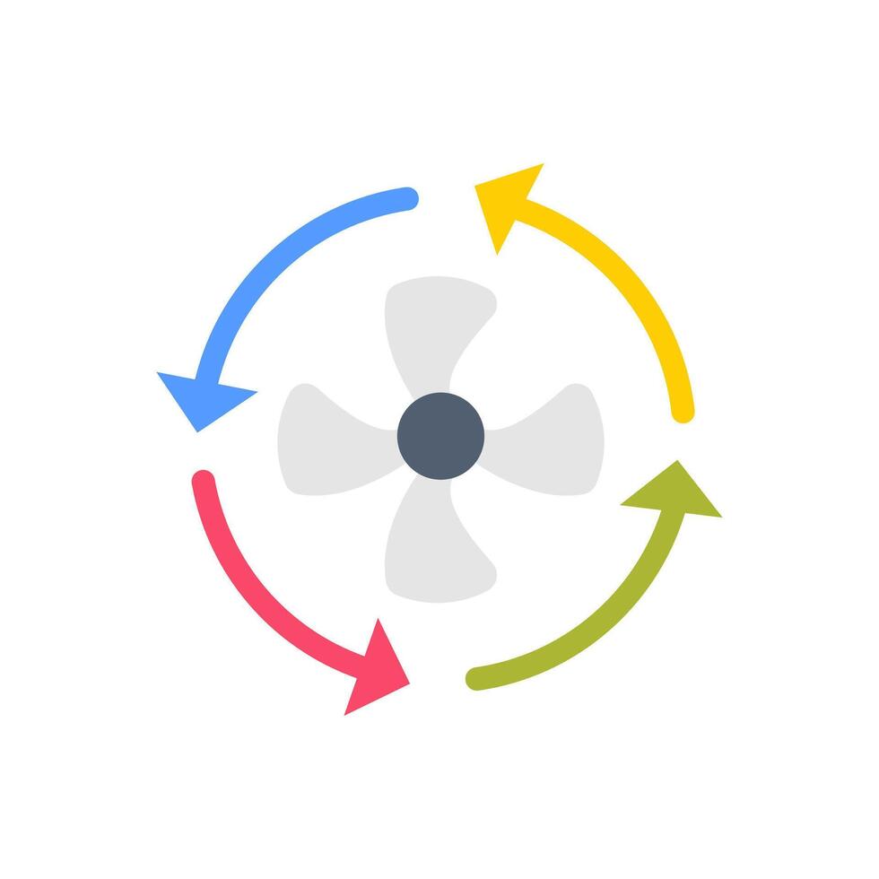 Ventilation Flat Icons, illustration vector