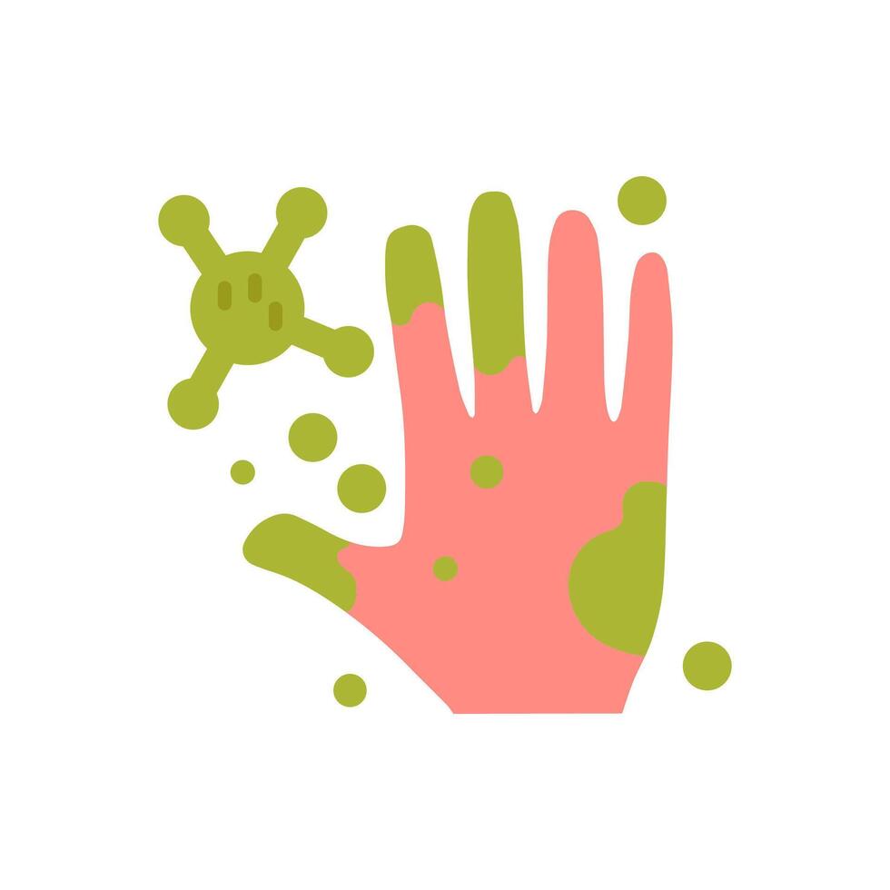 Germs On Hand Flat Icons, illustration vector