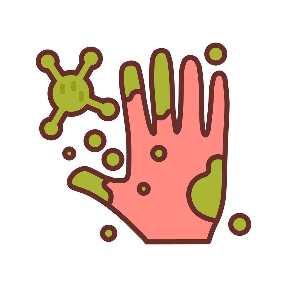 Germs On Hand Filled Icons , illustration vector