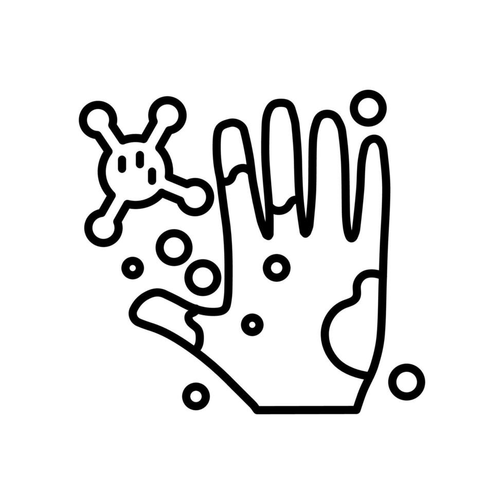 Germs On Hand Outline Icon, illustration vector