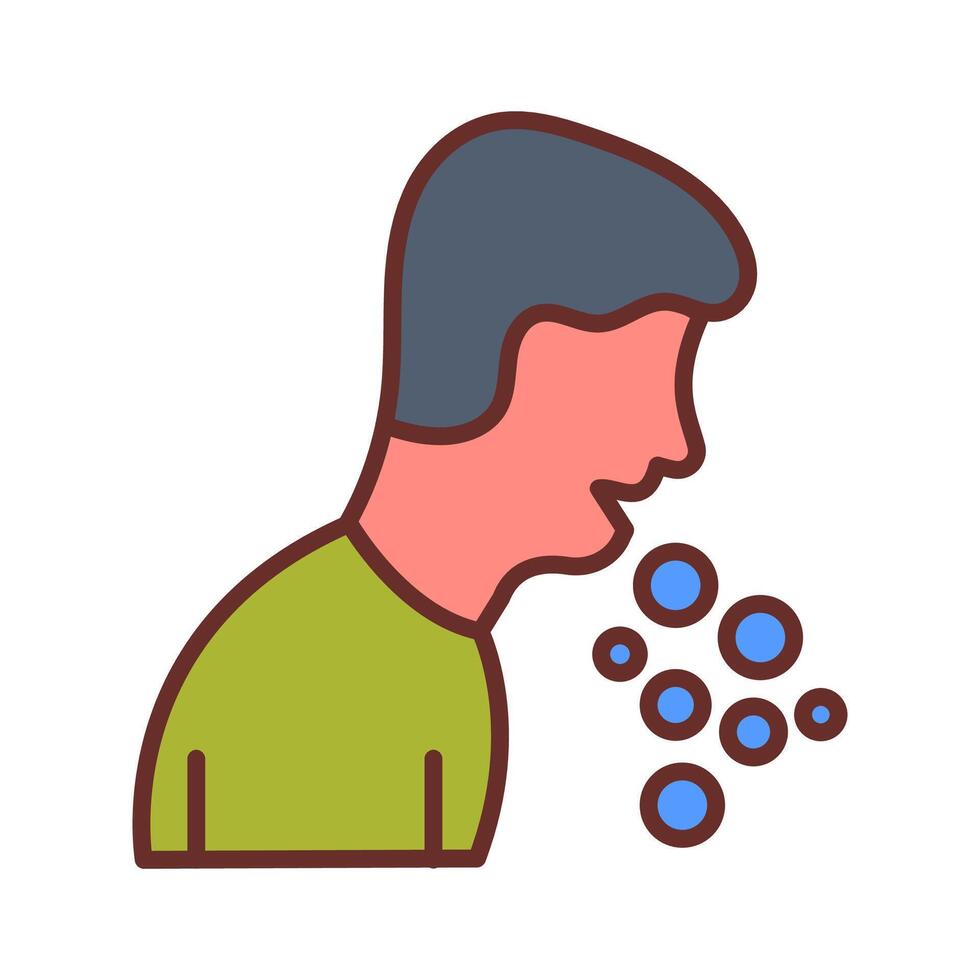 A man blowing bubbles from his mouth vector