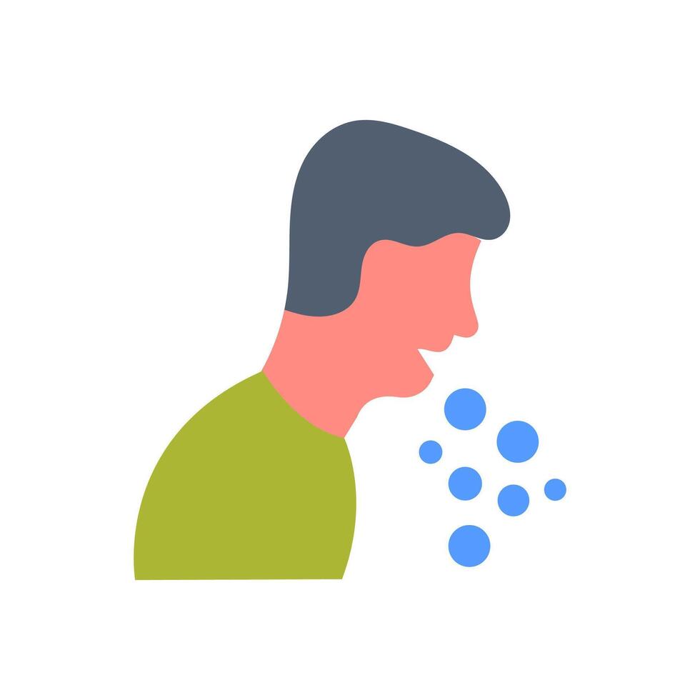 A man is blowing bubbles from his mouth vector