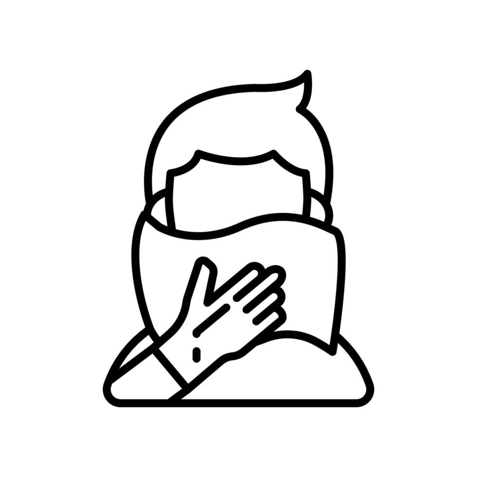 A man with a hand covering his face vector