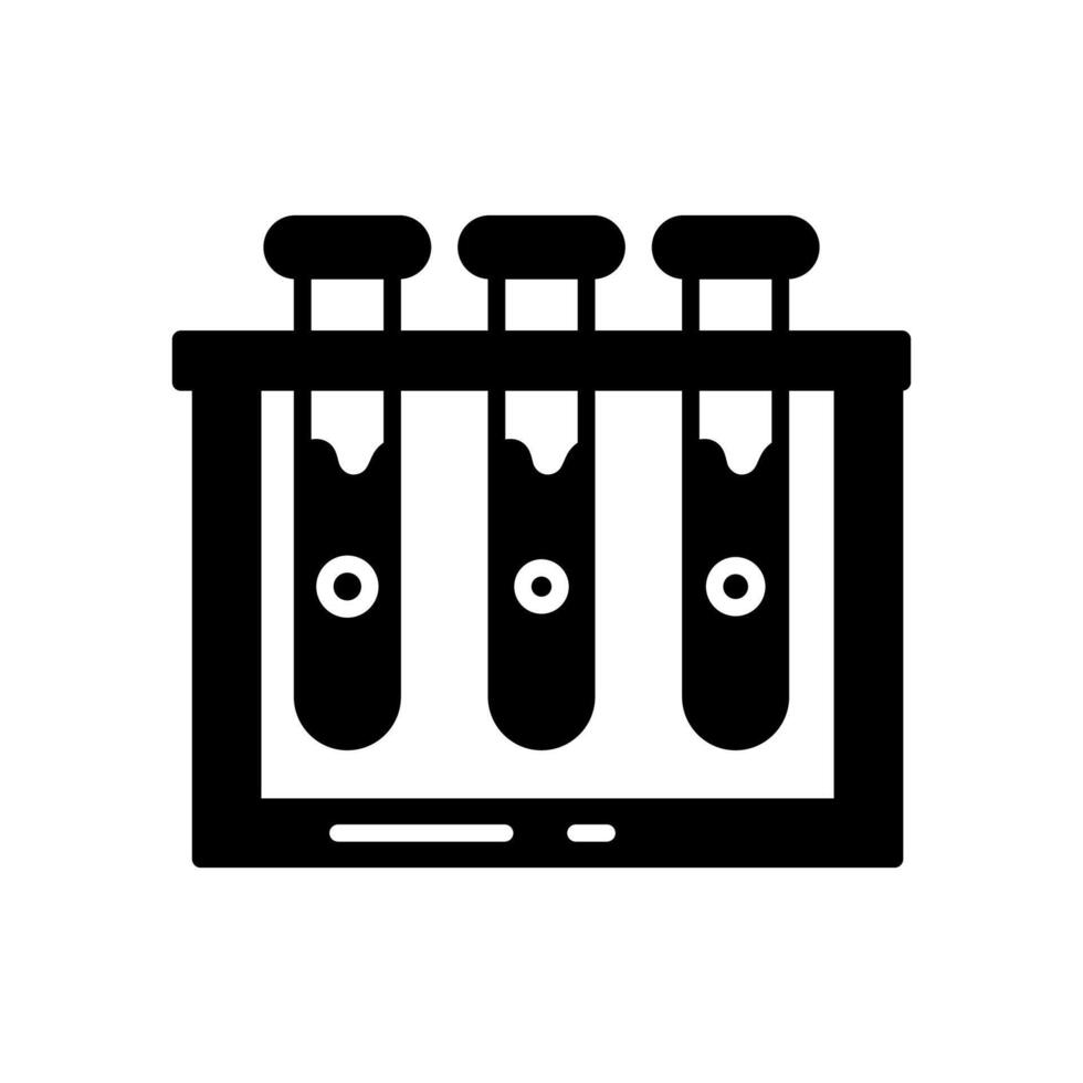 A black and white illustration of three test tubes vector