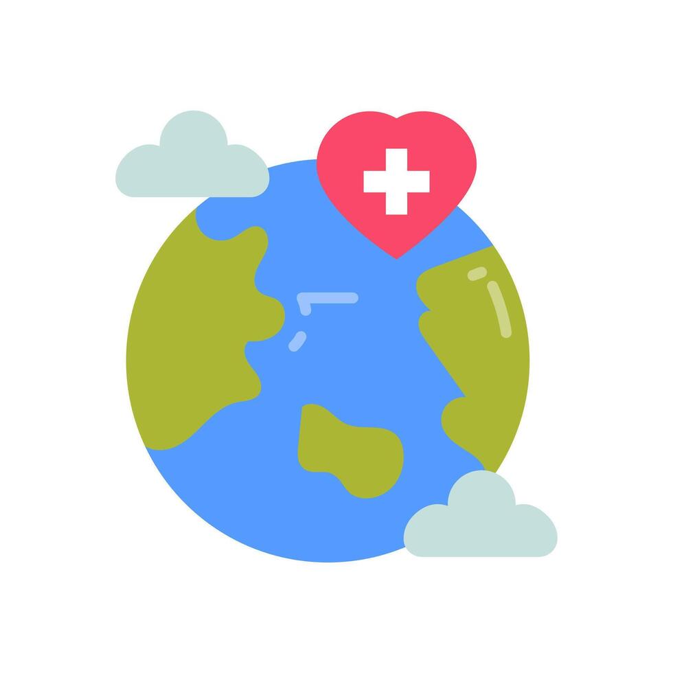 Earth health and medical icon illustration vector