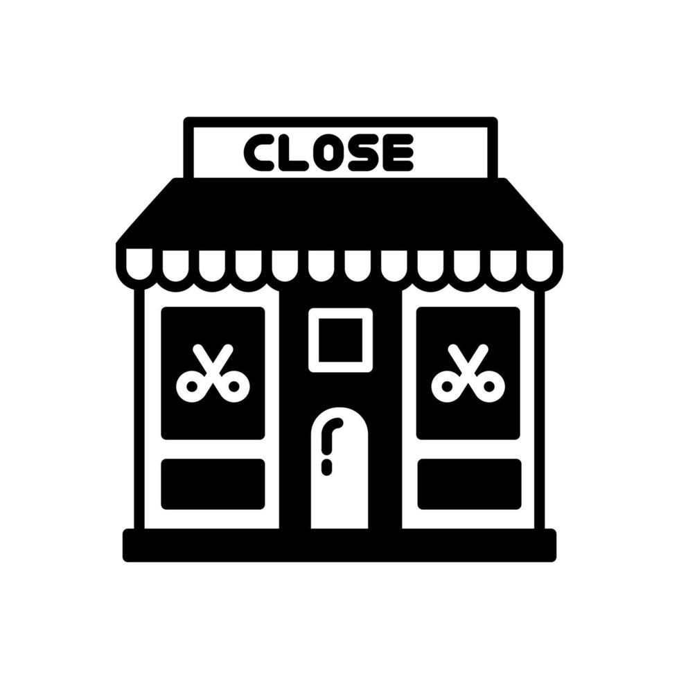 A black and white illustration of a store front vector