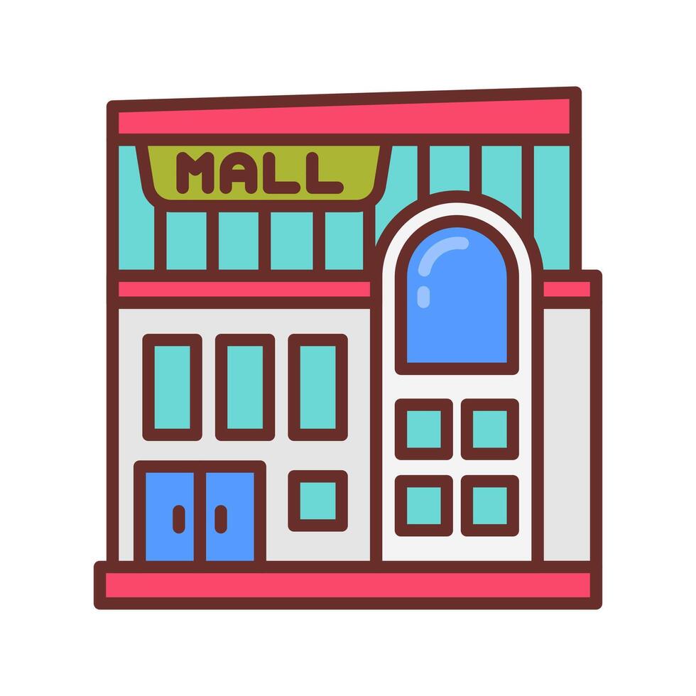 A building with a sign that says mall vector