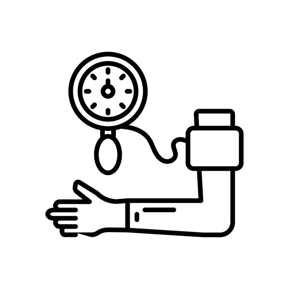 A black and white illustration of a hand holding a clock vector