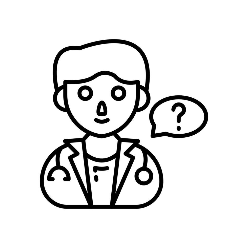 Ask A Doctor Outline Icon, illustration vector