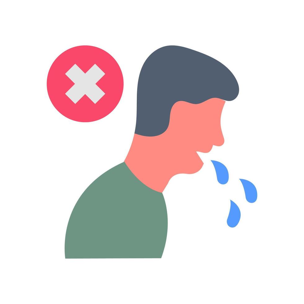 Don't Spit Flat Icons, illustration vector