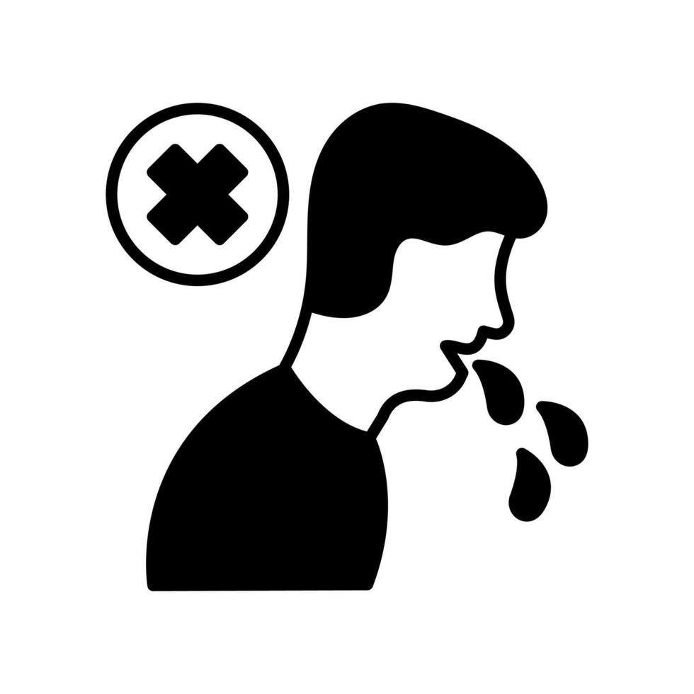 Don't Spit Glyph Icon, illustration vector