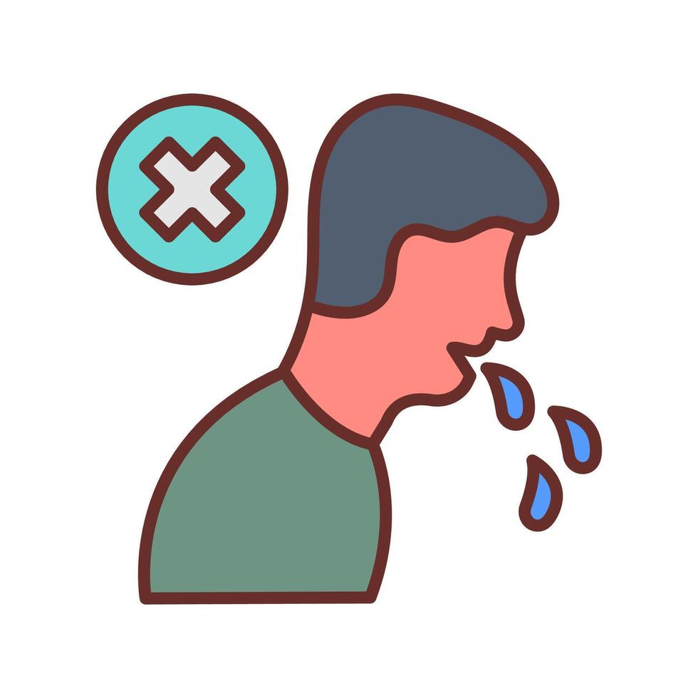 Don't Spit Filled Icons , illustration vector