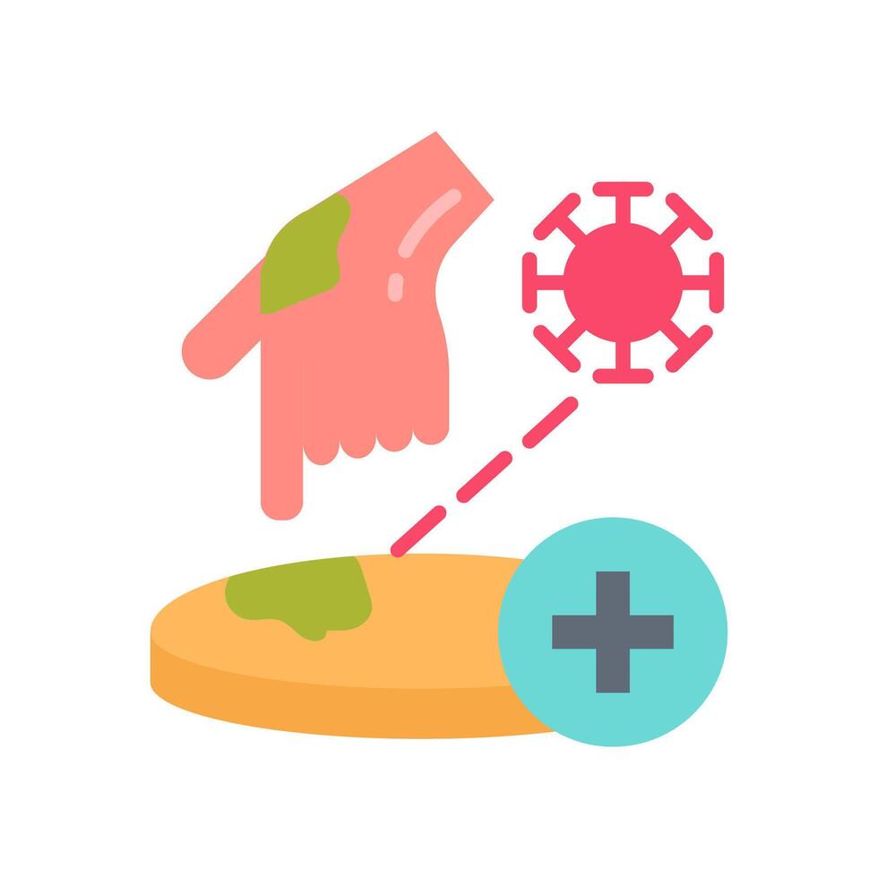 Avoid Infect Surfaces Flat Icons, illustration vector