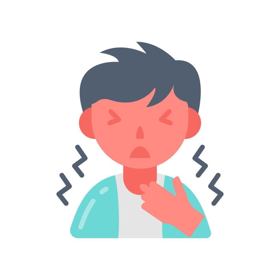 Sore Throat Flat Icons, illustration vector