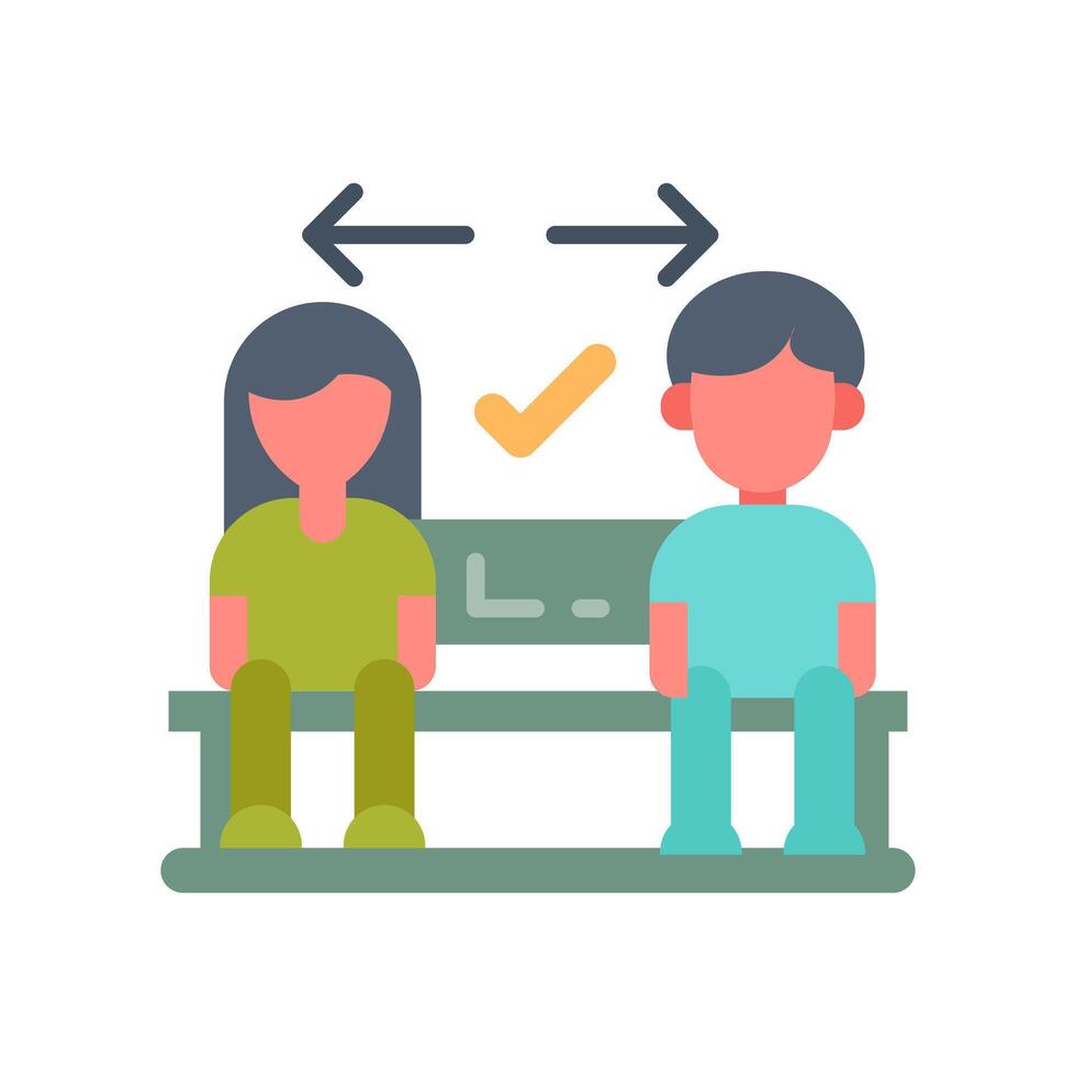 Distance Sitting Flat Icons, illustration vector