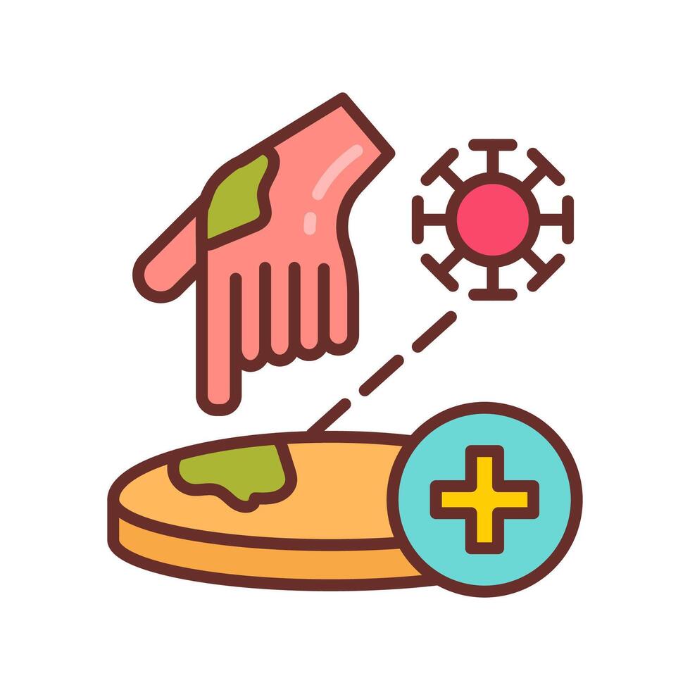 Avoid Infect Surfaces Filled Icons , illustration vector