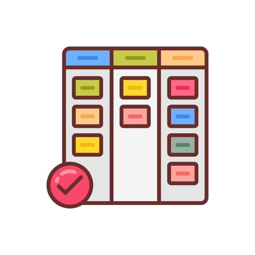 A colorful board with check marks and a check mark vector