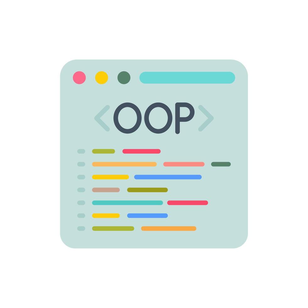 The oop icon is shown on a white background vector