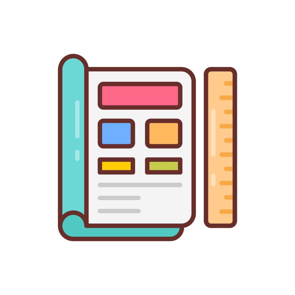 A ruler and a book with a ruler on it vector