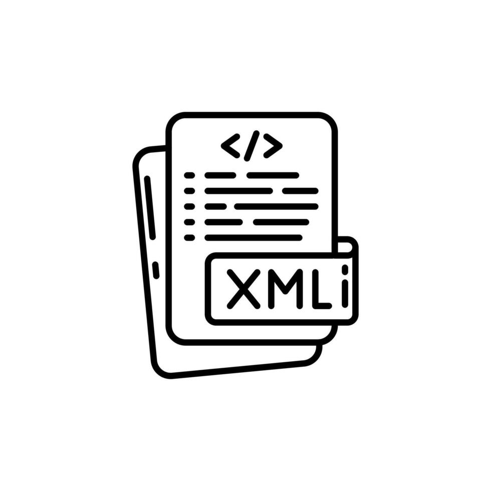 Xml file icon, illustration, line icon, line icon, illustration, line icon, vector