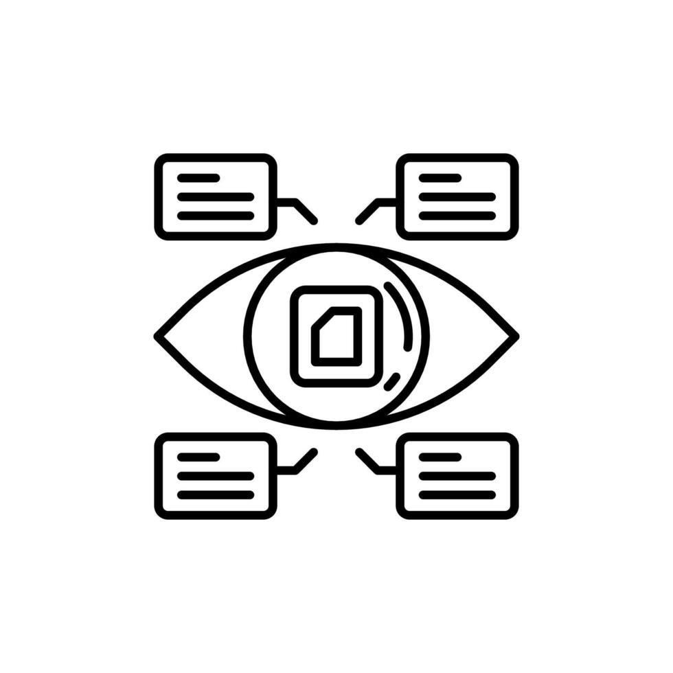 Computer Vision Outline Icon, illustration vector