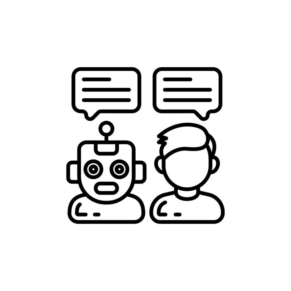 Natural Language Processing Outline Icon, illustration vector