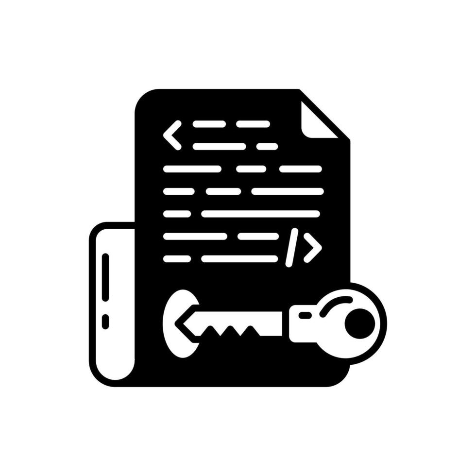 Cryptography Glyph Icon, illustration vector