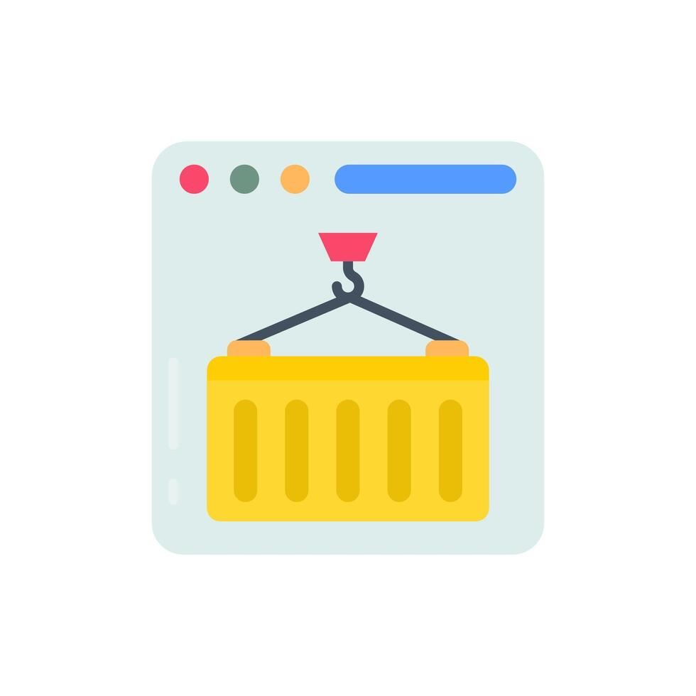 Containerization Flat Icons, illustration vector