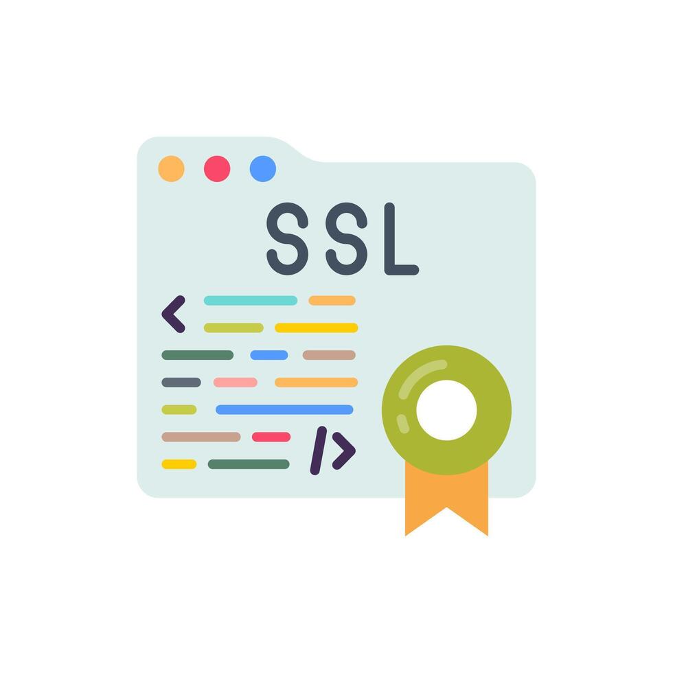 Secure Sockets Layer Flat Icons, illustration vector