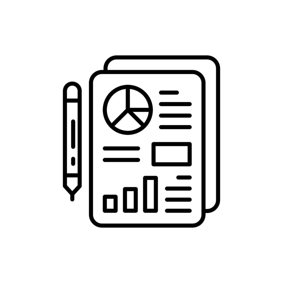 Reporting Outline Icon, illustration vector
