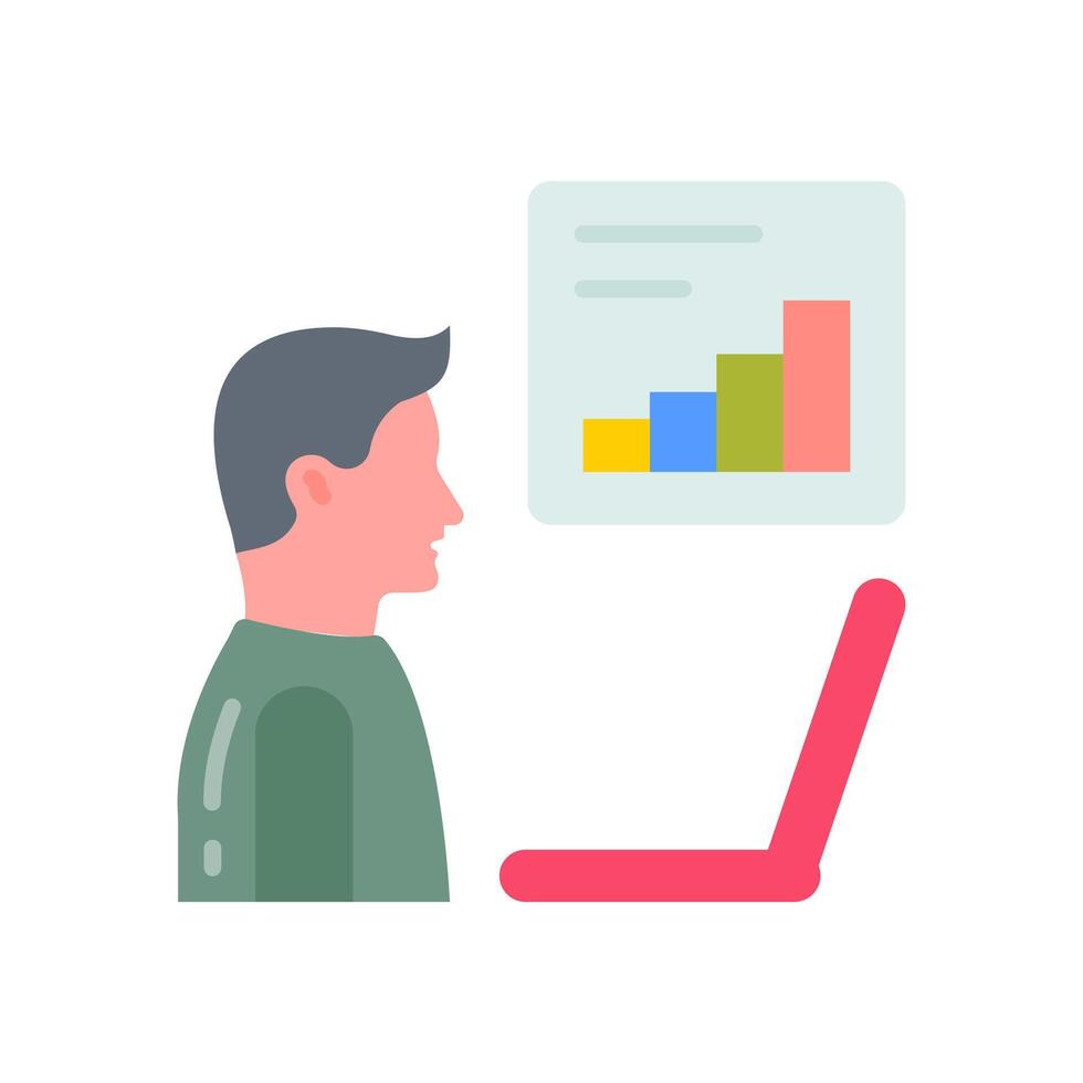 Monitoring Flat Icons, illustration vector