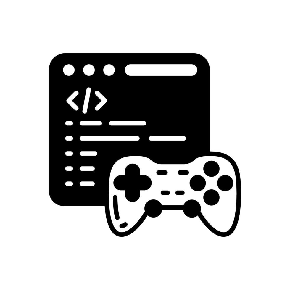 Game development Glyph Icon, illustration vector