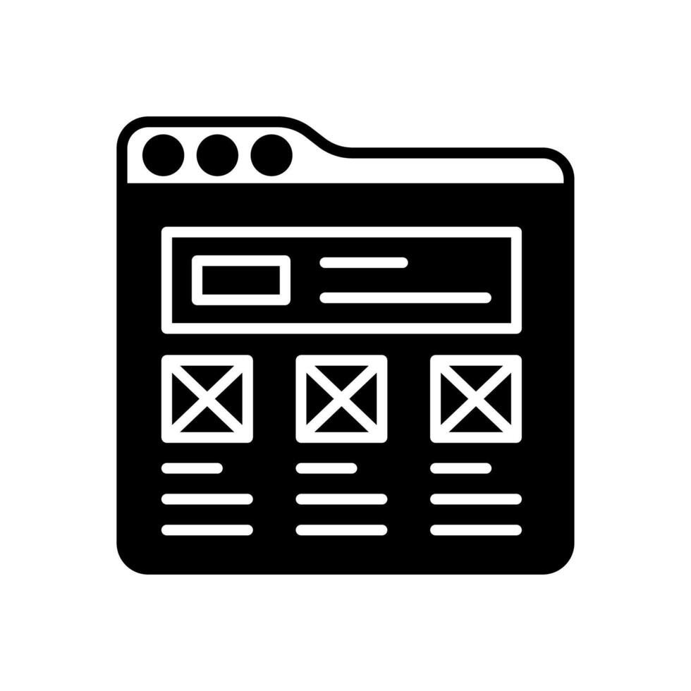 Wireframe Glyph Icon, illustration vector