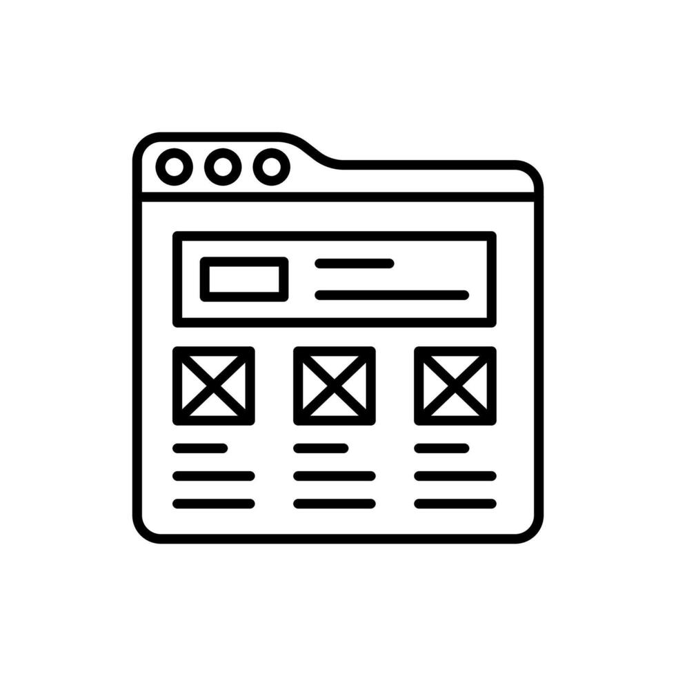 Wireframe Outline Icon, illustration vector
