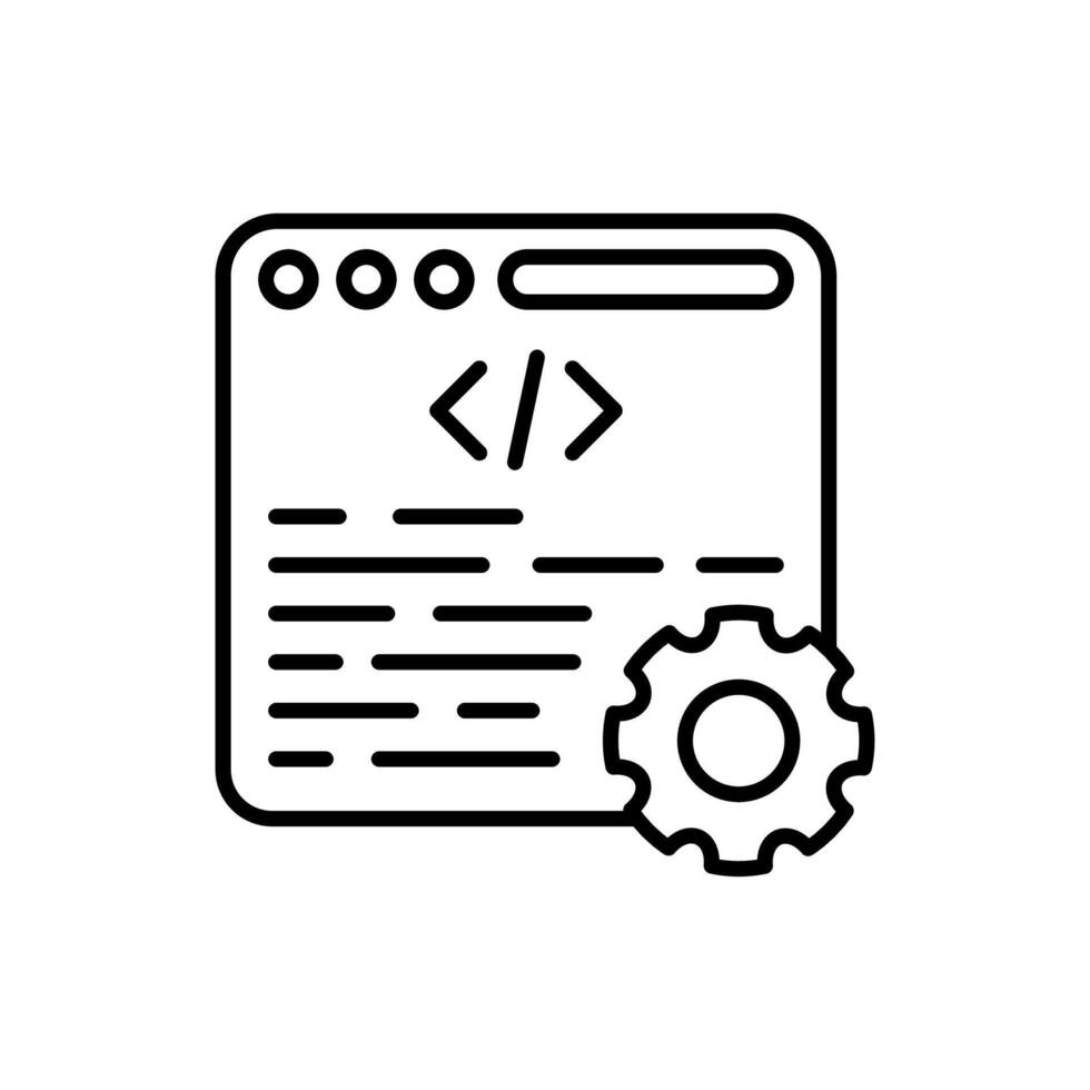 Web development Outline Icon, illustration vector