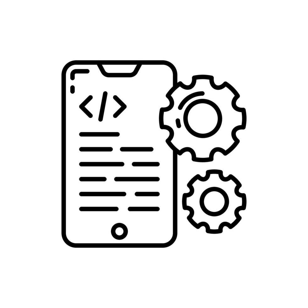 Mobile development Outline Icon, illustration vector
