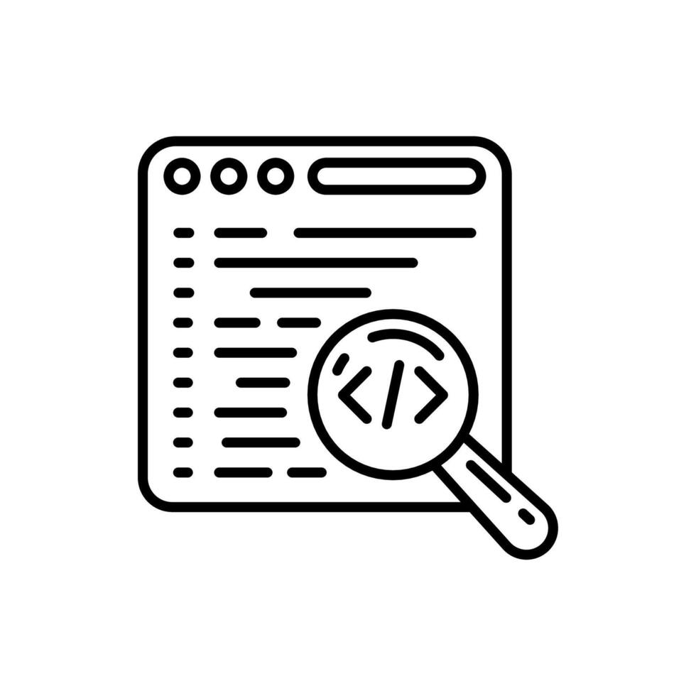 Code review Outline Icon, illustration vector
