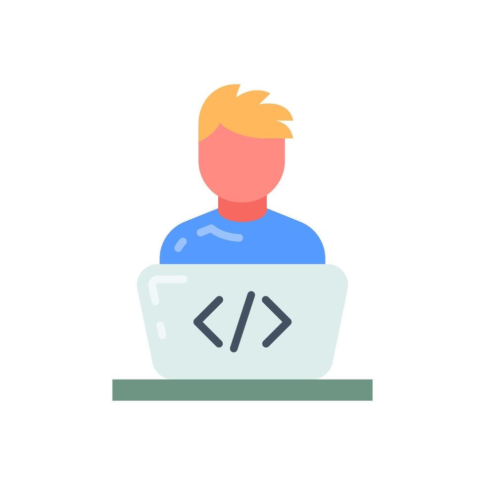 Software Developer Flat Icons, illustration vector