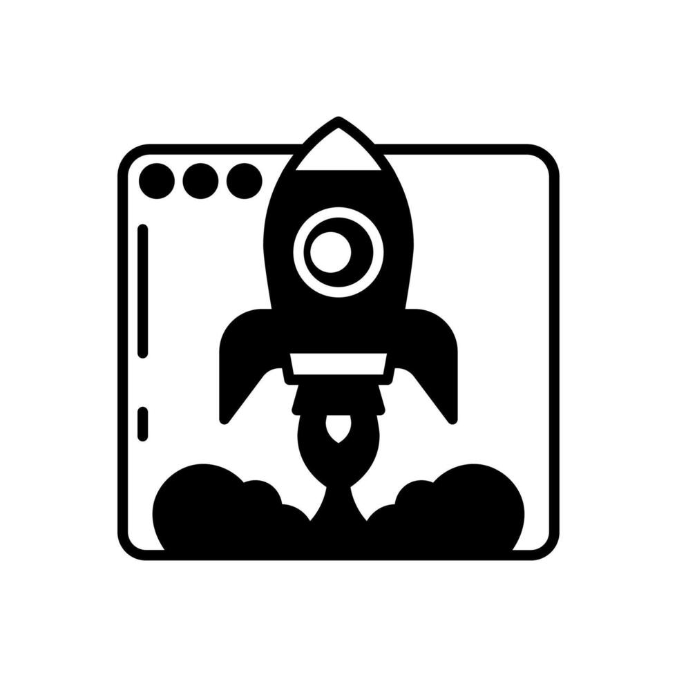 Software Launch Glyph Icon, illustration vector