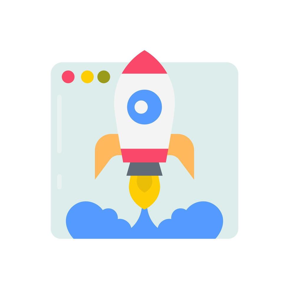 Software Launch Flat Icons, illustration vector